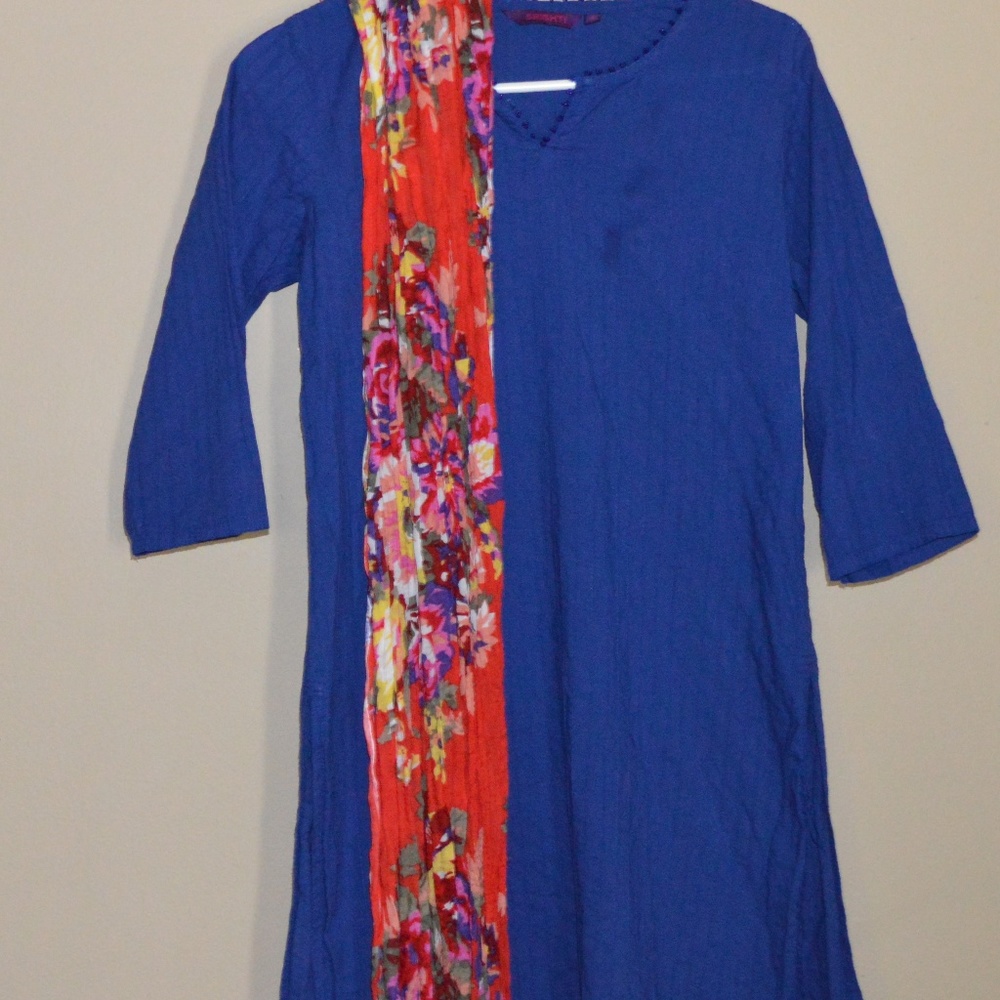 *** ROYAL BLUE COTTON SALWAR KAMEEZ NEW + FREE GIFT ***